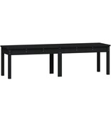 VidaXL Tuinbank 2-zits 159,5x44x45 cm massief grenenhout zwart
