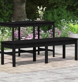 VidaXL Tuinbank 2-zits 159,5x44x45 cm massief grenenhout zwart