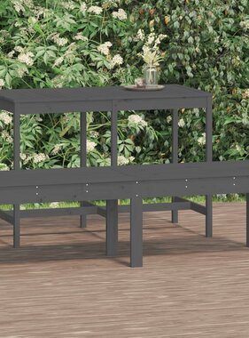 VidaXL Tuinbank 2-zits 159,5x44x45 cm massief grenenhout grijs