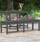 VidaXL Tuinbank 2-zits 159,5x44x45 cm massief grenenhout grijs