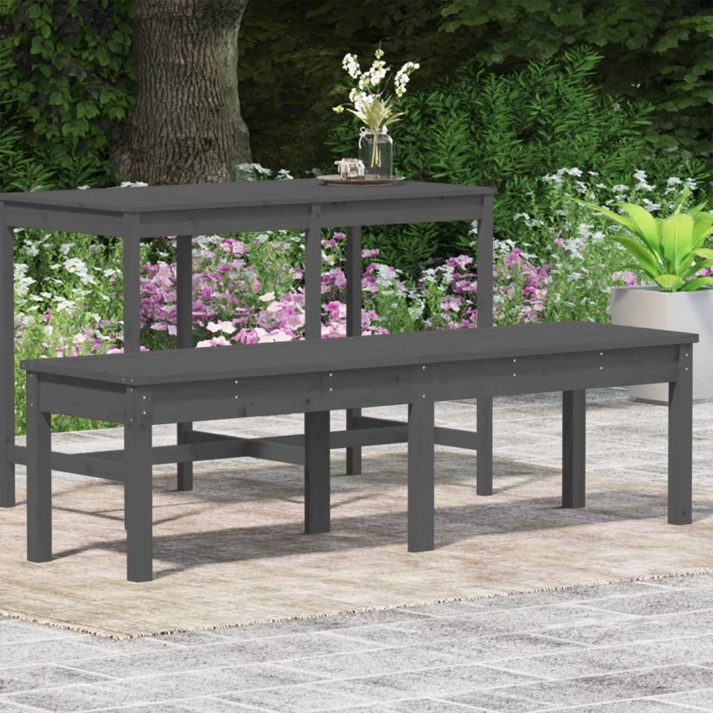 VidaXL Tuinbank 2-zits 159,5x44x45 cm massief grenenhout grijs