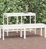 vidaXL Tuinbank 2-zits 159,5x44x45 cm massief grenenhout wit