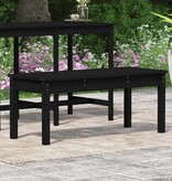 VidaXL Tuinbank 109x44x45 cm massief grenenhout zwart