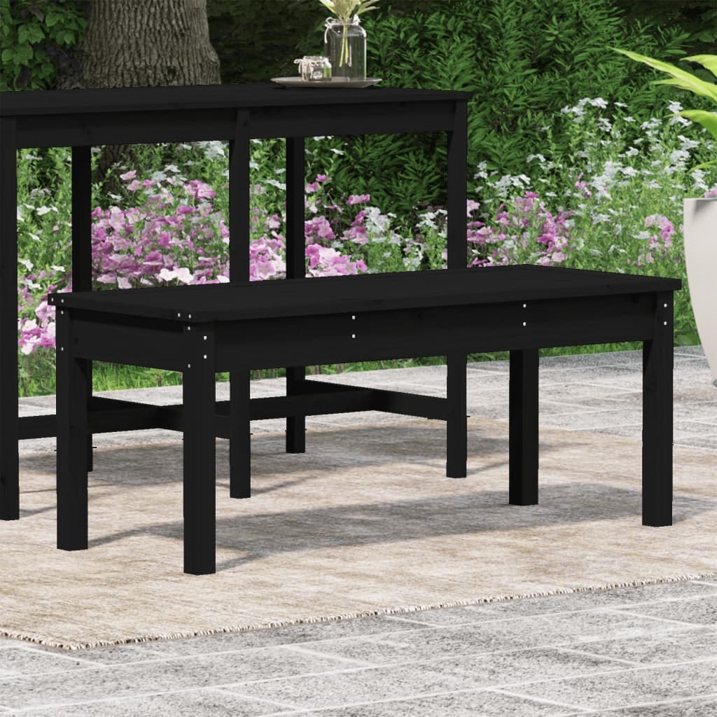 VidaXL Tuinbank 109x44x45 cm massief grenenhout zwart