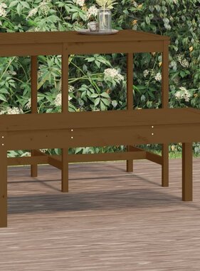VidaXL Tuinbank 109x44x45 cm massief grenenhout honingbruin