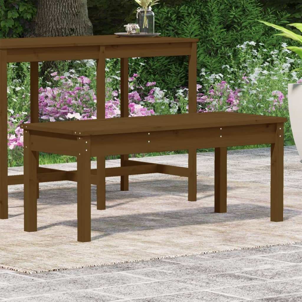 VidaXL Tuinbank 109x44x45 cm massief grenenhout honingbruin