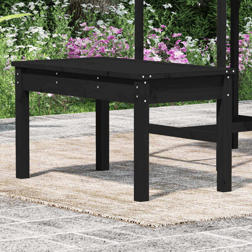 VidaXL Tuinbank 80x44x45 cm massief grenenhout zwart