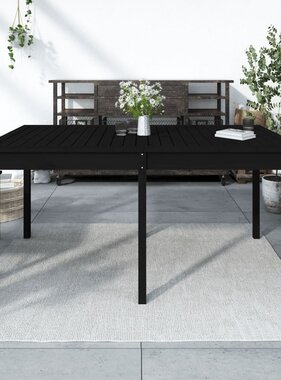 vidaXL Tuintafel 159,5x82,5x76 cm massief grenenhout zwart