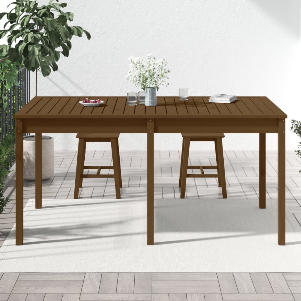 VidaXL Tuintafel 159,5x82,5x76 cm massief grenenhout honingbruin