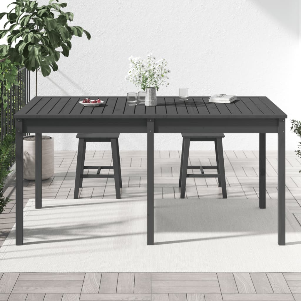 vidaXL Tuintafel 159,5x82,5x76 cm massief grenenhout grijs