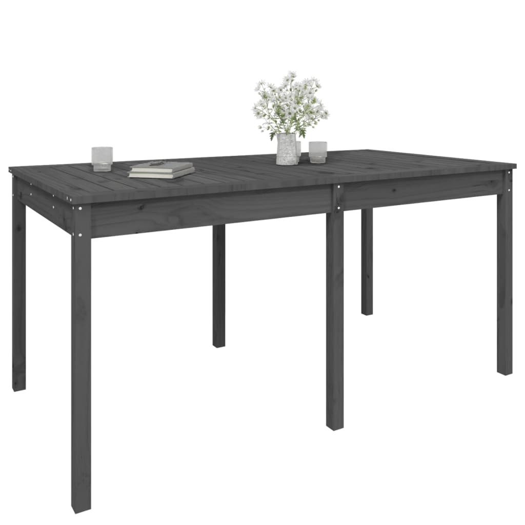 vidaXL Tuintafel 159,5x82,5x76 cm massief grenenhout grijs