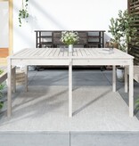 vidaXL Tuintafel 159,5x82,5x76 cm massief grenenhout wit