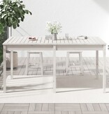 vidaXL Tuintafel 159,5x82,5x76 cm massief grenenhout wit