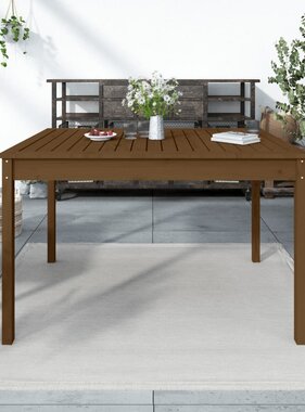 vidaXL Tuintafel 121x82,5x76 cm massief grenenhout honingbruin