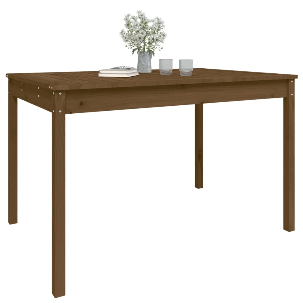 vidaXL Tuintafel 121x82,5x76 cm massief grenenhout honingbruin