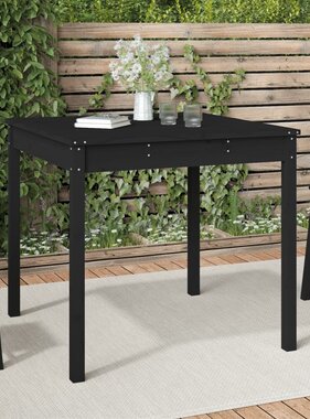 VidaXL Tuintafel 82,5x82,5x76 cm massief grenenhout zwart