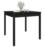 VidaXL Tuintafel 82,5x82,5x76 cm massief grenenhout zwart