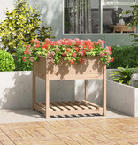 VidaXL Plantenbak met schap 82,5x82,5x81 cm massief grenenhout