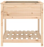 VidaXL Plantenbak met schap 82,5x82,5x81 cm massief grenenhout