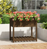 VidaXL Plantenbak met schap 82,5x54x81 cm grenenhout honingbruin