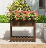 VidaXL Plantenbak met schap 82,5x54x81 cm grenenhout honingbruin