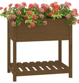 VidaXL Plantenbak met schap 82,5x54x81 cm grenenhout honingbruin
