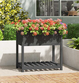 VidaXL Plantenbak met schap 82,5x54x81 cm massief grenenhout grijs