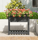 VidaXL Plantenbak met schap 82,5x54x81 cm massief grenenhout grijs