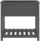 VidaXL Plantenbak met schap 82,5x54x81 cm massief grenenhout grijs