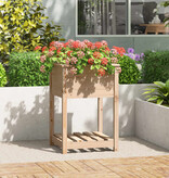 VidaXL Plantenbak met schap 54x54x81 cm massief grenenhout