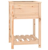 VidaXL Plantenbak met schap 54x54x81 cm massief grenenhout