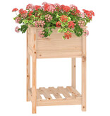 VidaXL Plantenbak met schap 54x54x81 cm massief grenenhout