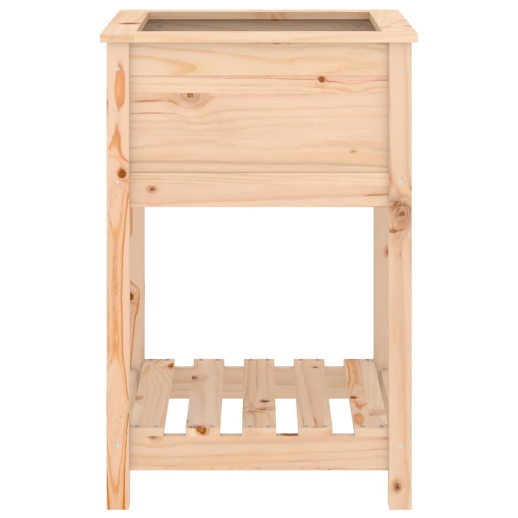 VidaXL Plantenbak met schap 54x54x81 cm massief grenenhout