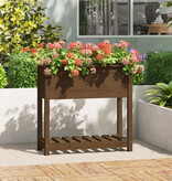 VidaXL Plantenbak met schap 82,5x34,5x81 cm grenenhout honingbruin
