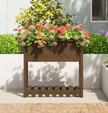 VidaXL Plantenbak met schap 82,5x34,5x81 cm grenenhout honingbruin