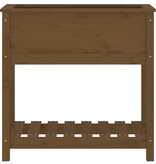 VidaXL Plantenbak met schap 82,5x34,5x81 cm grenenhout honingbruin
