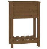 VidaXL Plantenbak met schap 54x34,5x81 cm grenenhout honingbruin