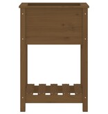 VidaXL Plantenbak met schap 54x34,5x81 cm grenenhout honingbruin