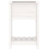 VidaXL Plantenbak met schap 54x34,5x81 cm massief grenenhout wit