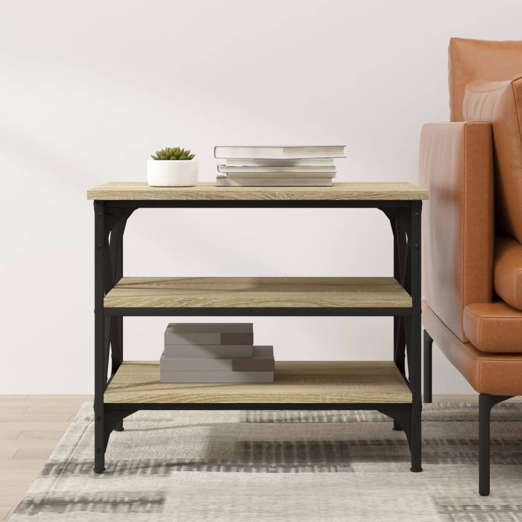 VidaXL Bijzettafel 55x38x45 cm bewerkt hout sonoma eikenkleurig