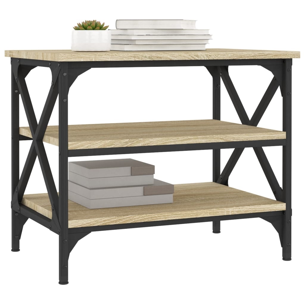 VidaXL Bijzettafel 55x38x45 cm bewerkt hout sonoma eikenkleurig