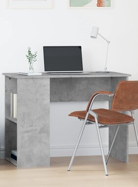 VidaXL Bureau 100x55x75 cm bewerkt hout betongrijs