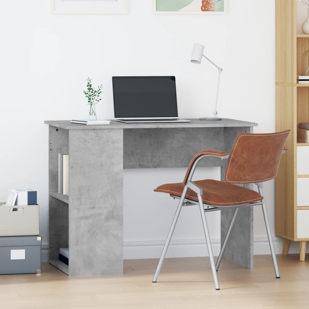 VidaXL Bureau 100x55x75 cm bewerkt hout betongrijs