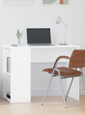 VidaXL Bureau 100x55x75 cm bewerkt hout wit