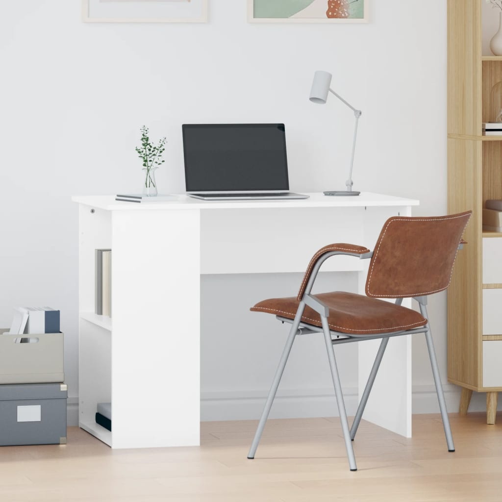 VidaXL Bureau 100x55x75 cm bewerkt hout wit