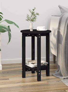 VidaXL Salontafel Ø 40x60 cm massief grenenhout zwart