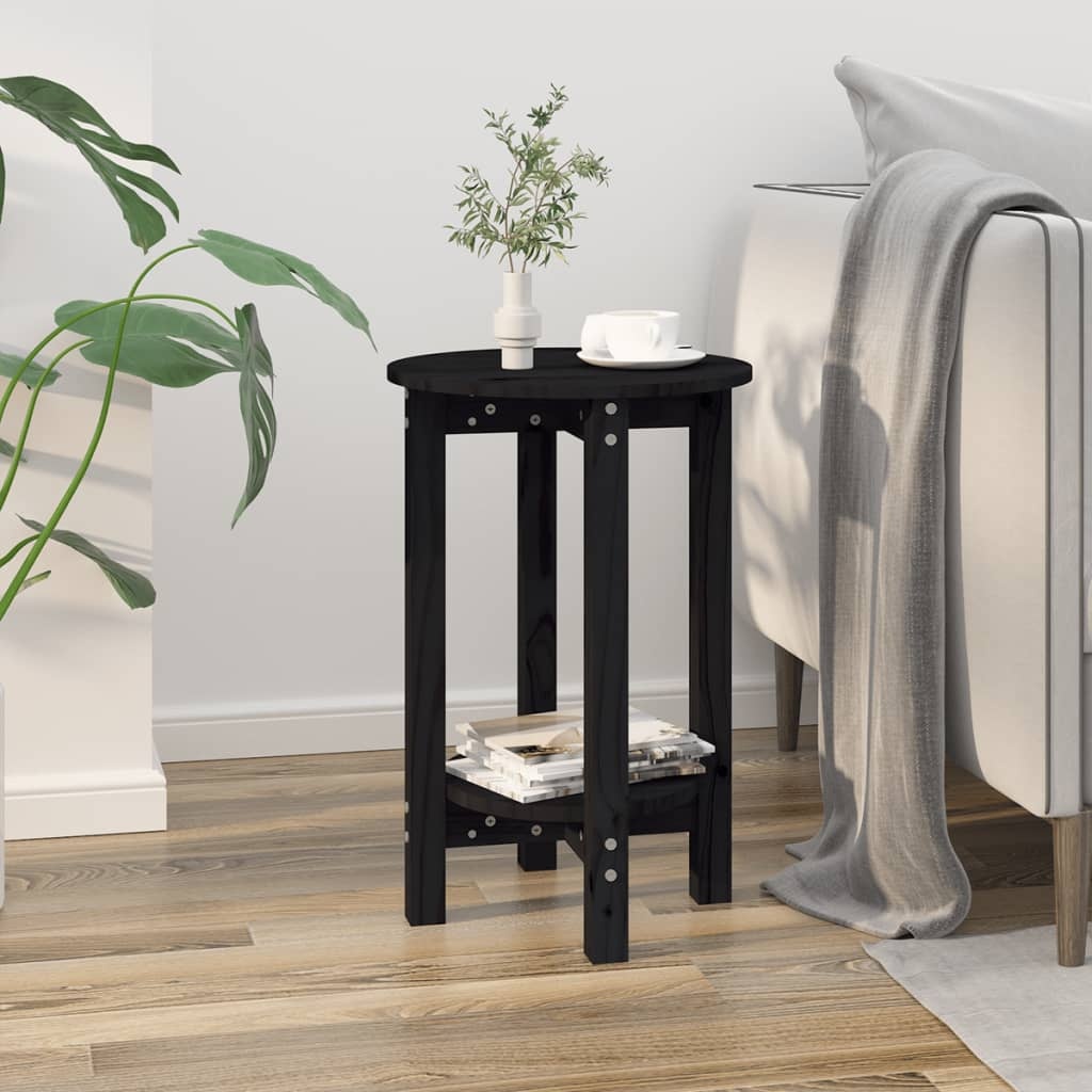 VidaXL Salontafel Ø 40x60 cm massief grenenhout zwart