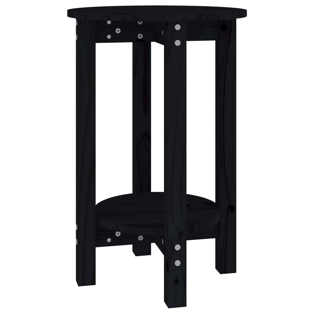 VidaXL Salontafel Ø 40x60 cm massief grenenhout zwart