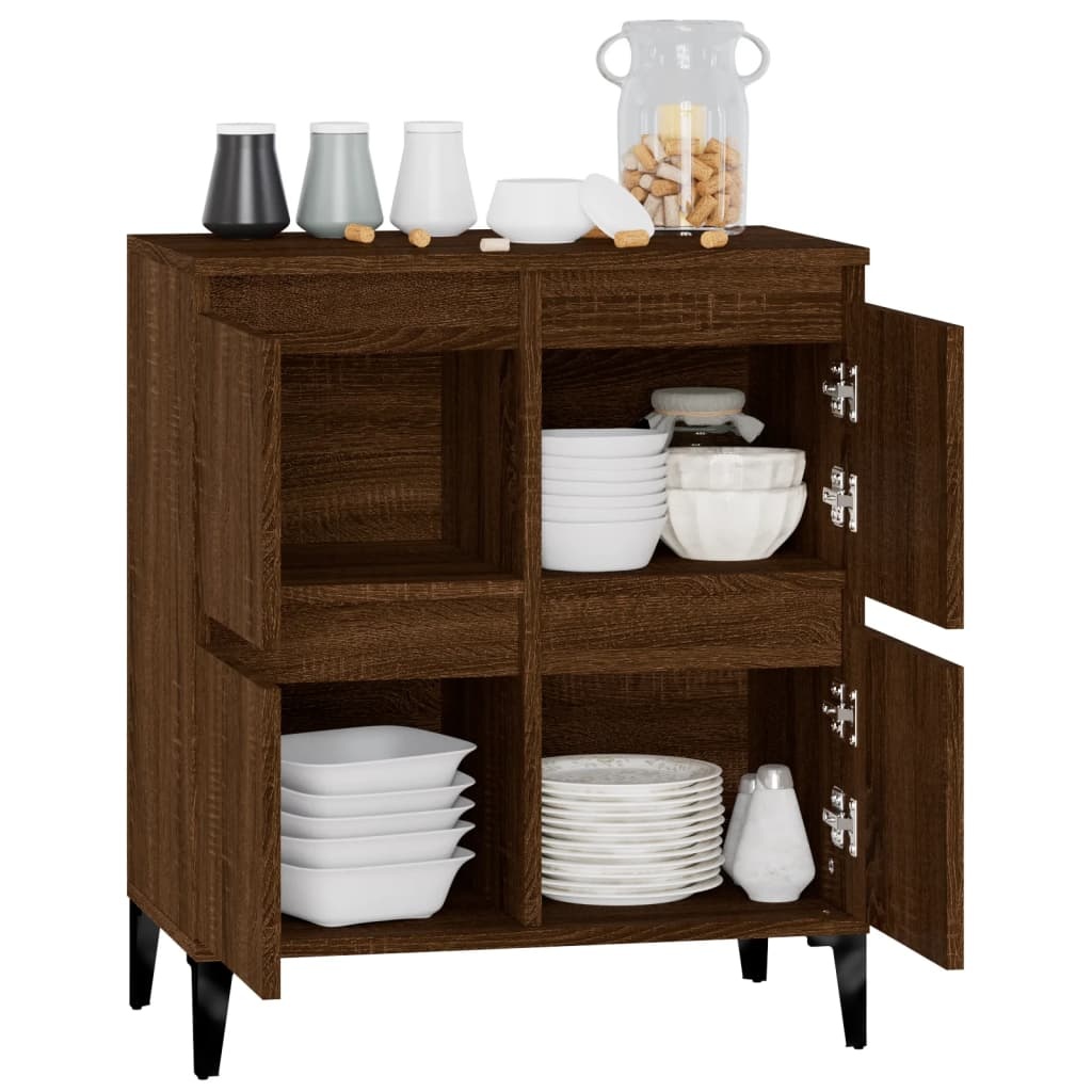 VidaXL Dressoir 60x35x70 cm bewerkt hout bruineikenkleurig