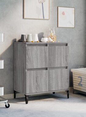 VidaXL Dressoir 60x30x75 cm bewerkt hout grijs sonoma eikenkleurig